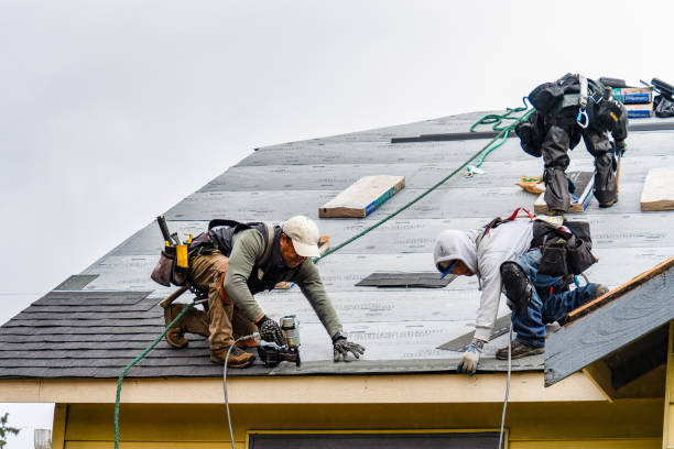 Professional Gutter Installation technician working in Lakeside, VA